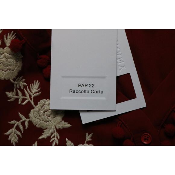 NEW Anany Dress Womens Medium Red Floral Beige Embroidery Maxi Boho - Picture 4 of 8